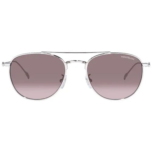 Солнцезащитные очки Montblanc 0211S 006, серебряный, коричневый