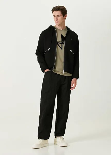 Черные брюки-джоггеры с завязками на талии Emporio Armani