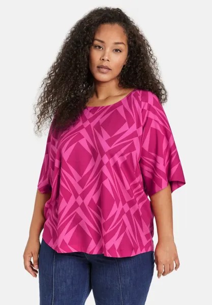 Блузка LÄSSIGE MIT GRAFISCHEM PRINT Samoon, цвет cranberry gemustert