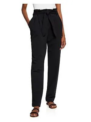 EMPORIO ARMANI Женские черные прямые брюки с поясом и поясом в виде бумажного пакета 44