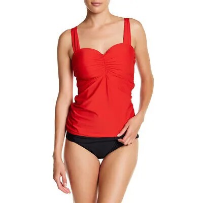 Топ танкини на косточках Athena Cabana Solids Chantele, красный, 34B/C