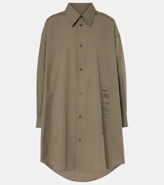 Платье-рубашка из хлопка Mm6 Maison Margiela, цвет shirt green