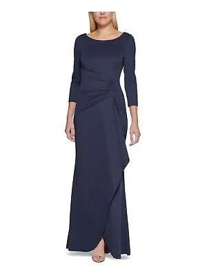 Женское вечернее платье ELIZA J темно-синего цвета с рукавом 3/4 и длинным рукавом с аквалангом 4