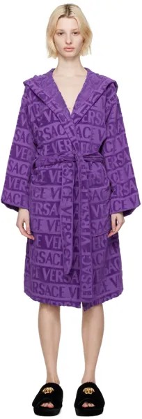 Пурпурный халат с капюшоном Versace Underwear