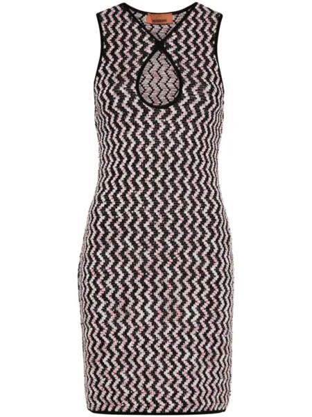 Missoni мини-платье с зигзагообразным узором, черный