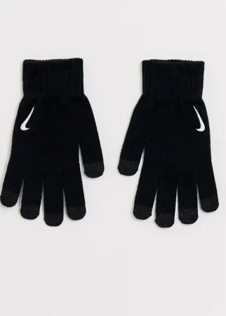 Черные трикотажные перчатки Nike Running-Черный
