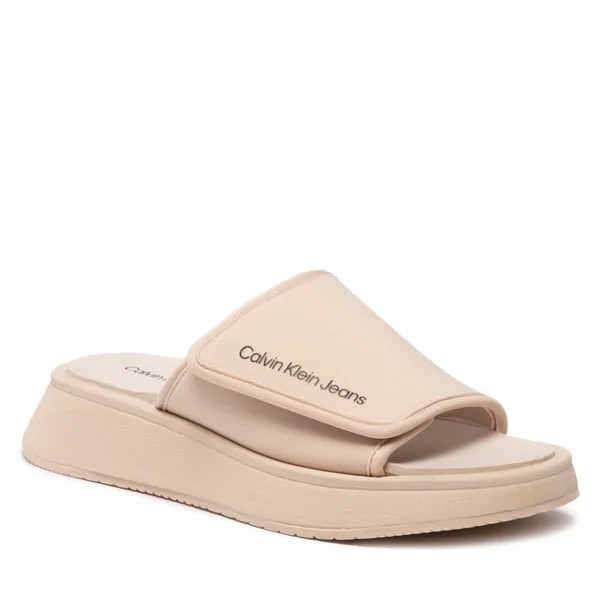 Шлепанцы Calvin Klein Jeans One-Strap, бежевый