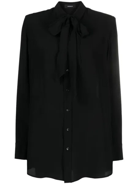 WARDROBE.NYC шелковая рубашка с бантом, черный