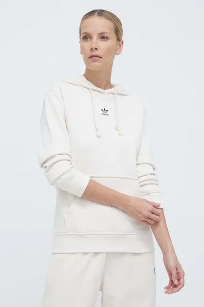 Хлопковая толстовка Essentials Regular Hoodie adidas Originals, бежевый