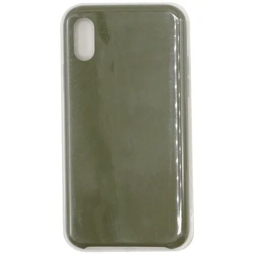 Чехол для iPhone X/Xs (силиконовый) хаки