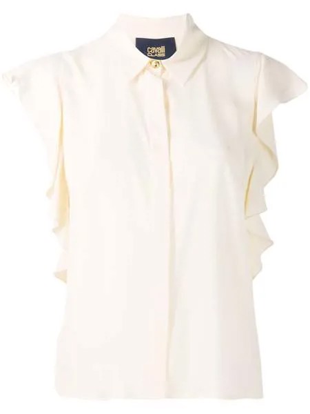 Cavalli Class блузка с оборками на рукавах