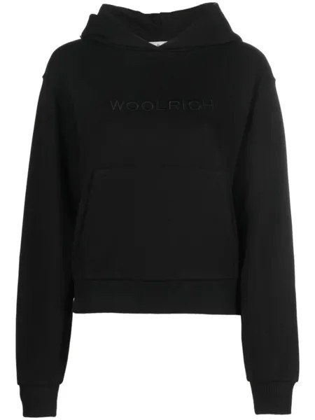 Woolrich худи с вышитым логотипом, черный