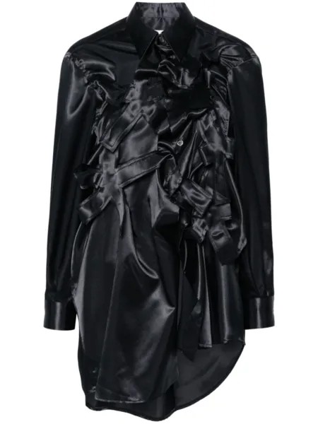 Атласная рубашка с аппликацией Comme Des Garçons, черный