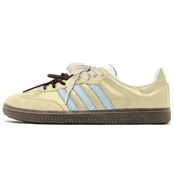 Кроссовки adidas originals SAMBA OG Skateboarding Shoes Unisex Low-top Blue, светло-желтый