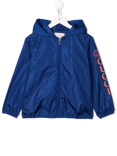 Gucci Kids непромокаемая куртка на молнии с логотипом