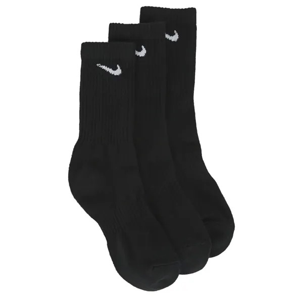 Набор из 3 средних носков на каждый день с мягкой подушкой Nike, черный
