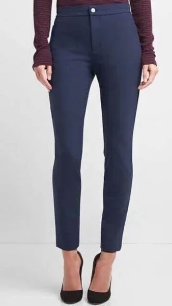 Темно-синие узкие брюки Gap с высокой посадкой, размер 20, длинные
