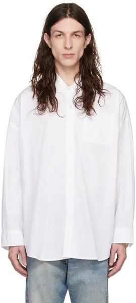 Белая рубашка с вырезом под горло R13