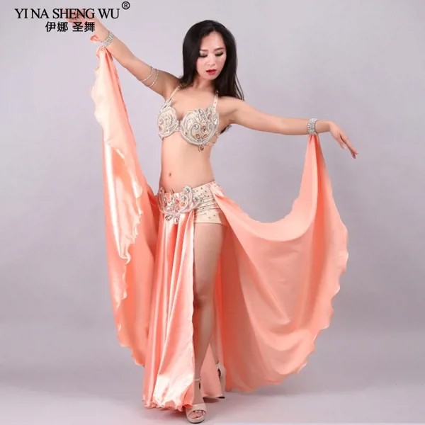 Новый костюм для выступлений BellyDance, костюм, сексуальный бюстгальтер, макси юбка, костюмы для восточных танцев, Женская индийская египетская...