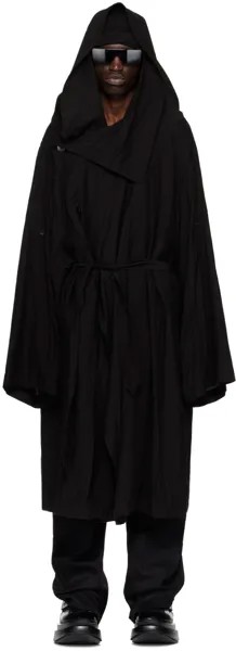 Черное пальто с капюшоном Julius, цвет Black