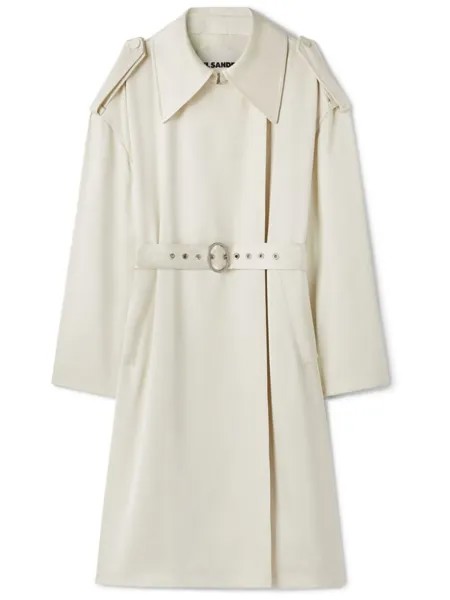 Jil Sander тренч с поясом, нейтральный цвет