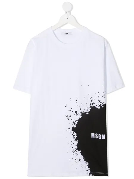 MSGM Kids футболка с эффектом разбрызганной краски