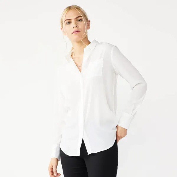 Рубашка с драпировкой Petite Nine West Nine West, белый