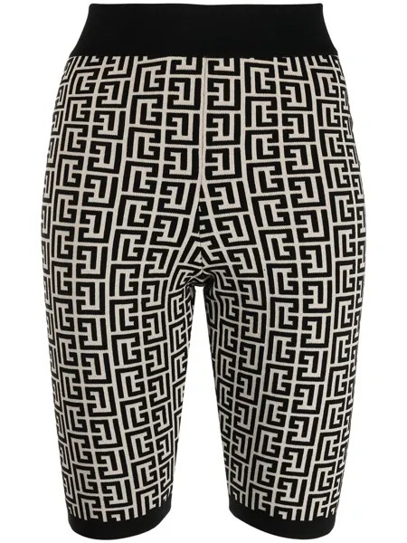 Balmain облегающие шорты с монограммой