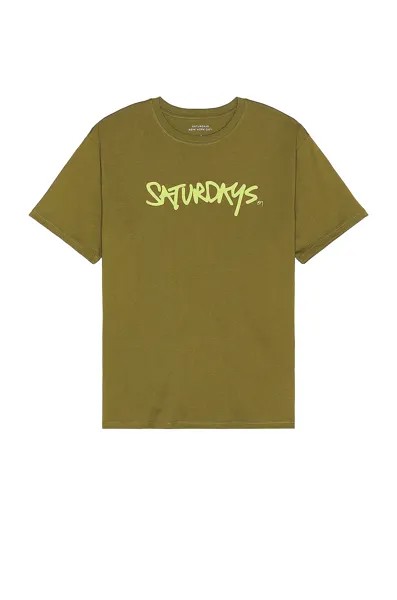 Футболка SATURDAYS NYC Signature Logo Short Sleeve, цвет Mayfly