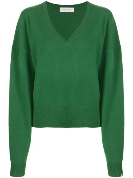 Extreme cashmere джемпер Clash с V-образным вырезом, зеленый