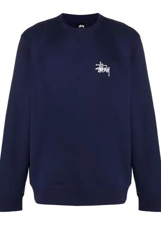 Stussy толстовка с круглым вырезом и вышитым логотипом