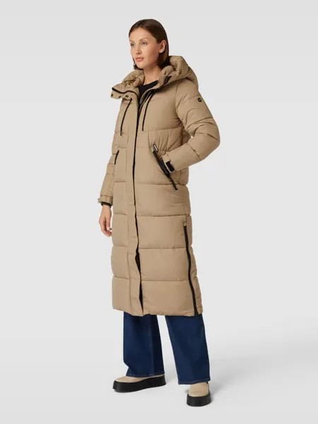 Стеганое пальто с капюшоном модель 