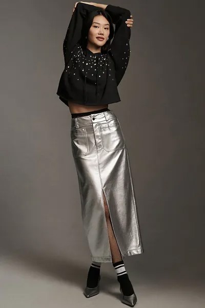 Макси-юбка Maeve The Colette Metallic, серый