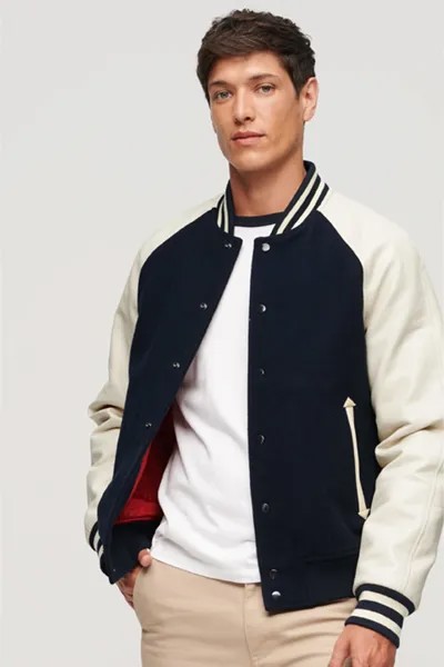 Бомбер College Varsity Superdry, синий