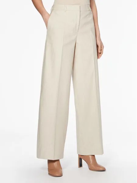 Широкие брюки из ткани Calvin Klein, бежевый