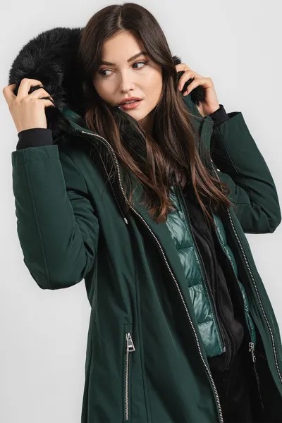 Зимняя куртка с капюшоном Dkny, зеленый