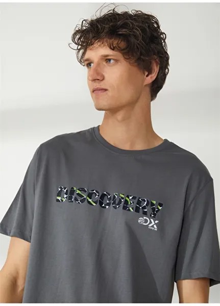 Мужская футболка антрацитового цвета с круглым вырезом Discovery Expedition
