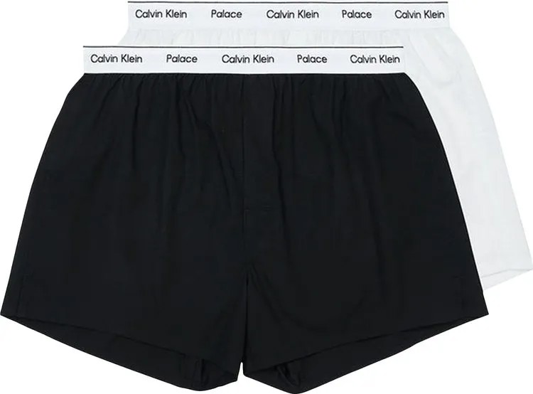 Боксеры Palace x Calvin Klein Woven Boxers 2Pk 'Classic White/Black', разноцветный