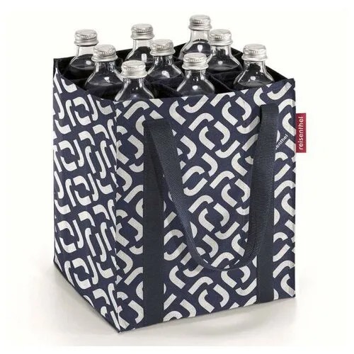 Сумка-органайзер для бутылок Reisenthel Bottlebag Signature Navy ZJ4073, хозяйственная, с разделителем, шоппер, для вина