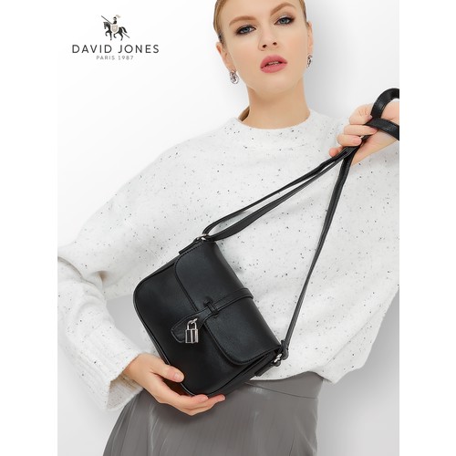 Сумка кросс-боди DAVID JONES, фактура гладкая, чёрный
