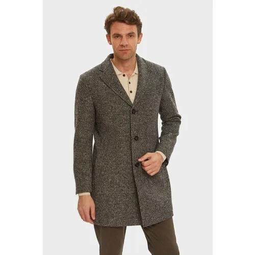 Пальто KANZLER демисезонное, силуэт полуприлегающий, средней длины, без капюшона, подкладка, внутренний карман, карманы, размер 182-104-92, коричневый