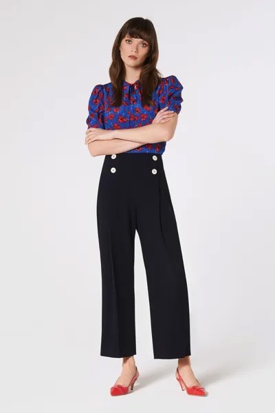 Брюки Parker Button спереди LK Bennett, синий