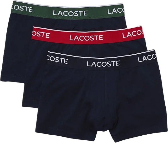 Комплект трусов мужских Lacoste Underwear Trunk черных XL