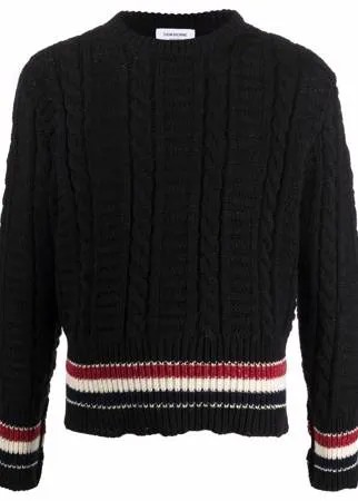 Thom Browne джемпер фактурной вязки с полосками RWB