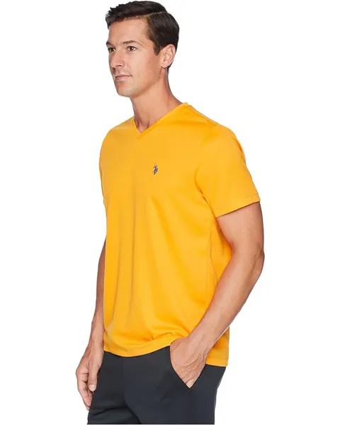 Футболка U.S. POLO ASSN. Performance V-Neck T-Shirt, цвет Warhol Orange