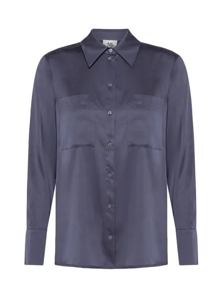 Рубашка из эластичного шелка и вискозы Attic And Barn, серый