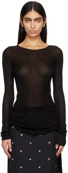 Черная полупрозрачная блузка Rier