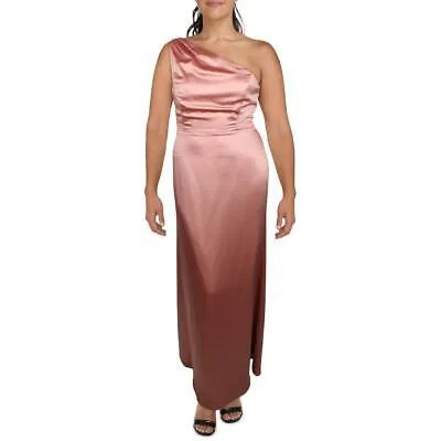 Очаровательное женское розовое атласное вечернее платье на одно плечо 16 BHFO 9594