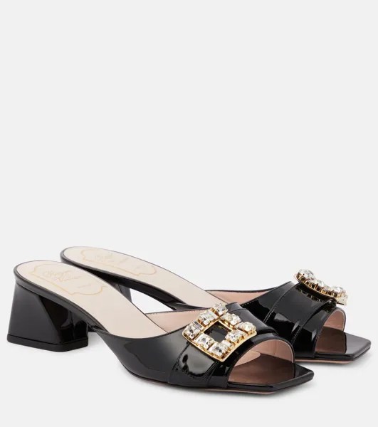 Мюли Bikiviv из лакированной кожи с декором Roger Vivier, черный