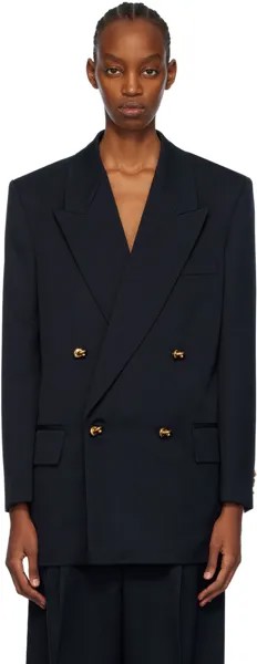 Темно-синий пиджак с узлом Bottega Veneta
